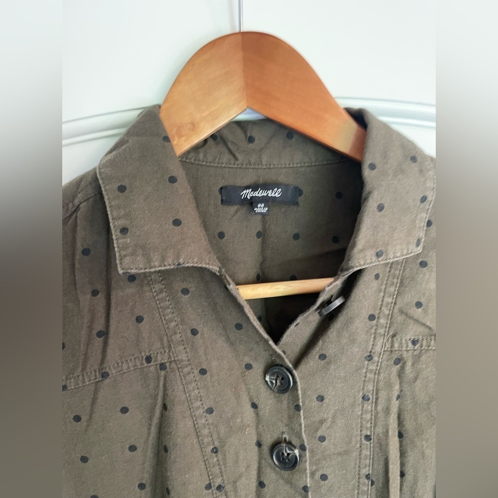 Madewell Olive Polka Dot Coastal Jumpsuit XS - Picture 6 of 11